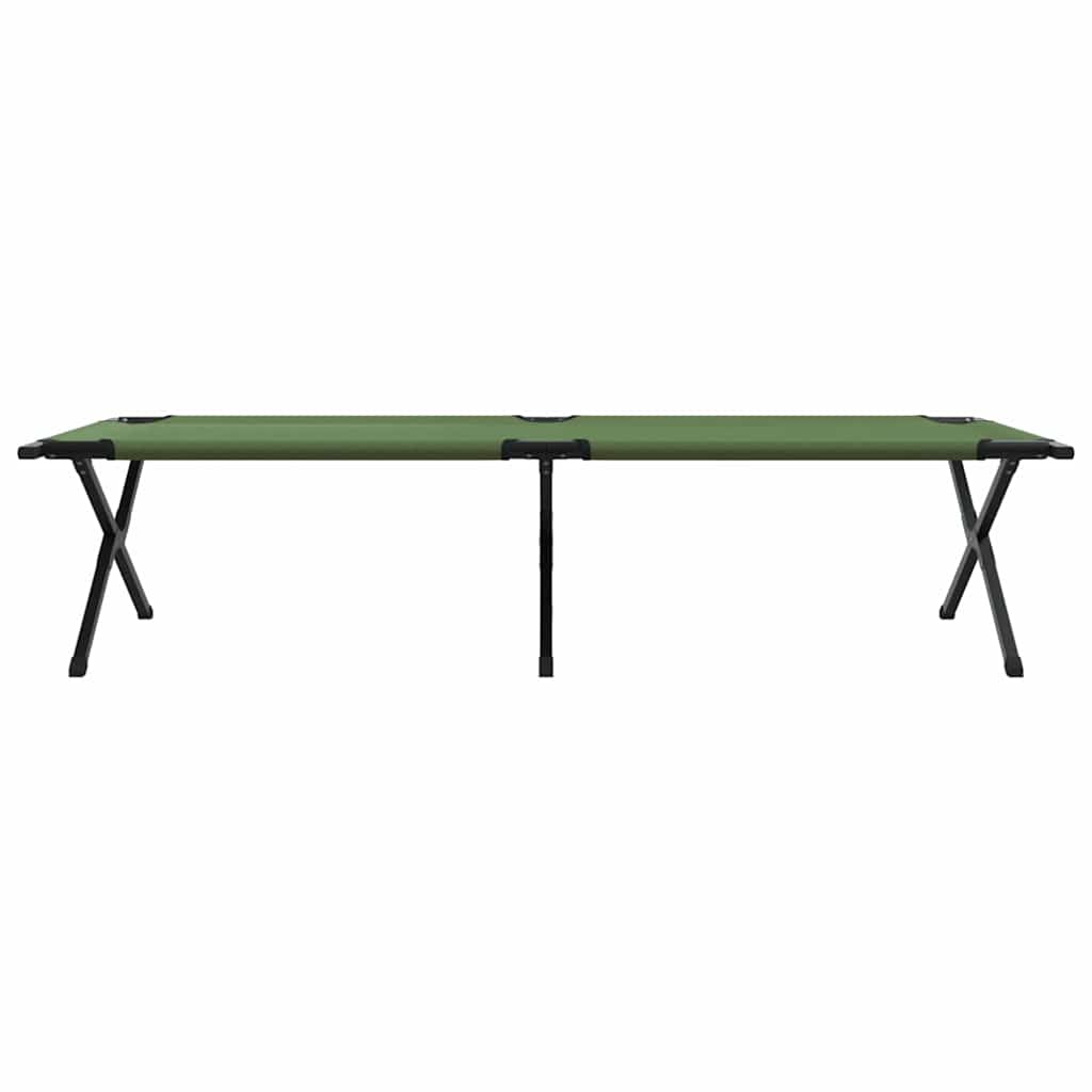 Sammenleggbar camping seng grønn 210 x 80 x 46 cm Oxford-stoff