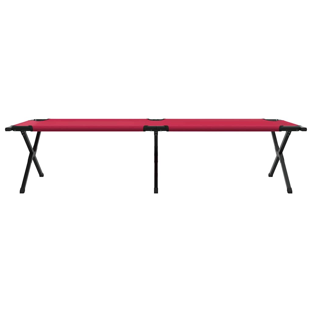 Sammenleggbar camping seng 2 pcs Rød 210 x 80 x 46 cm