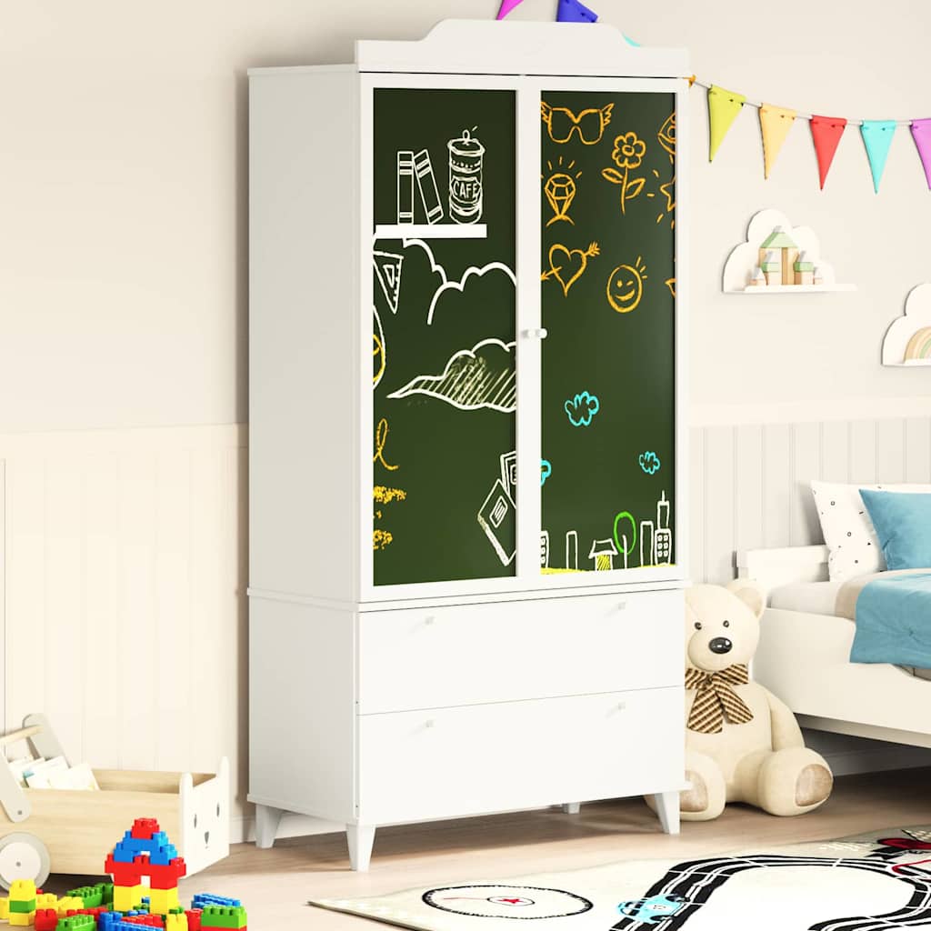 Krittstavle Garderobe med skuff ROROS Hvit 90 x 45 x 180 cm