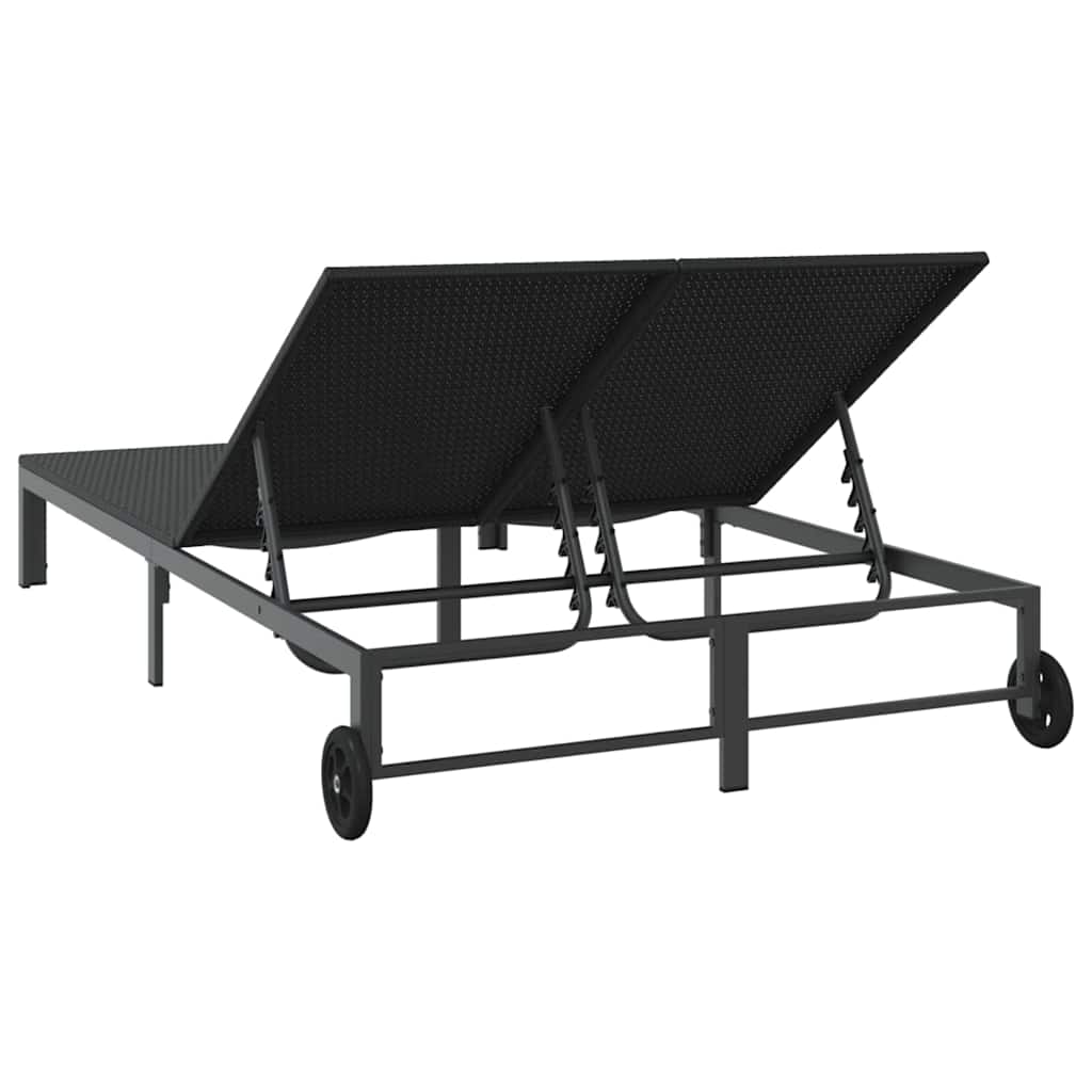 Solseng 1-person Svart 206 x 62.5 x 74 cm polyrotting vidaXL