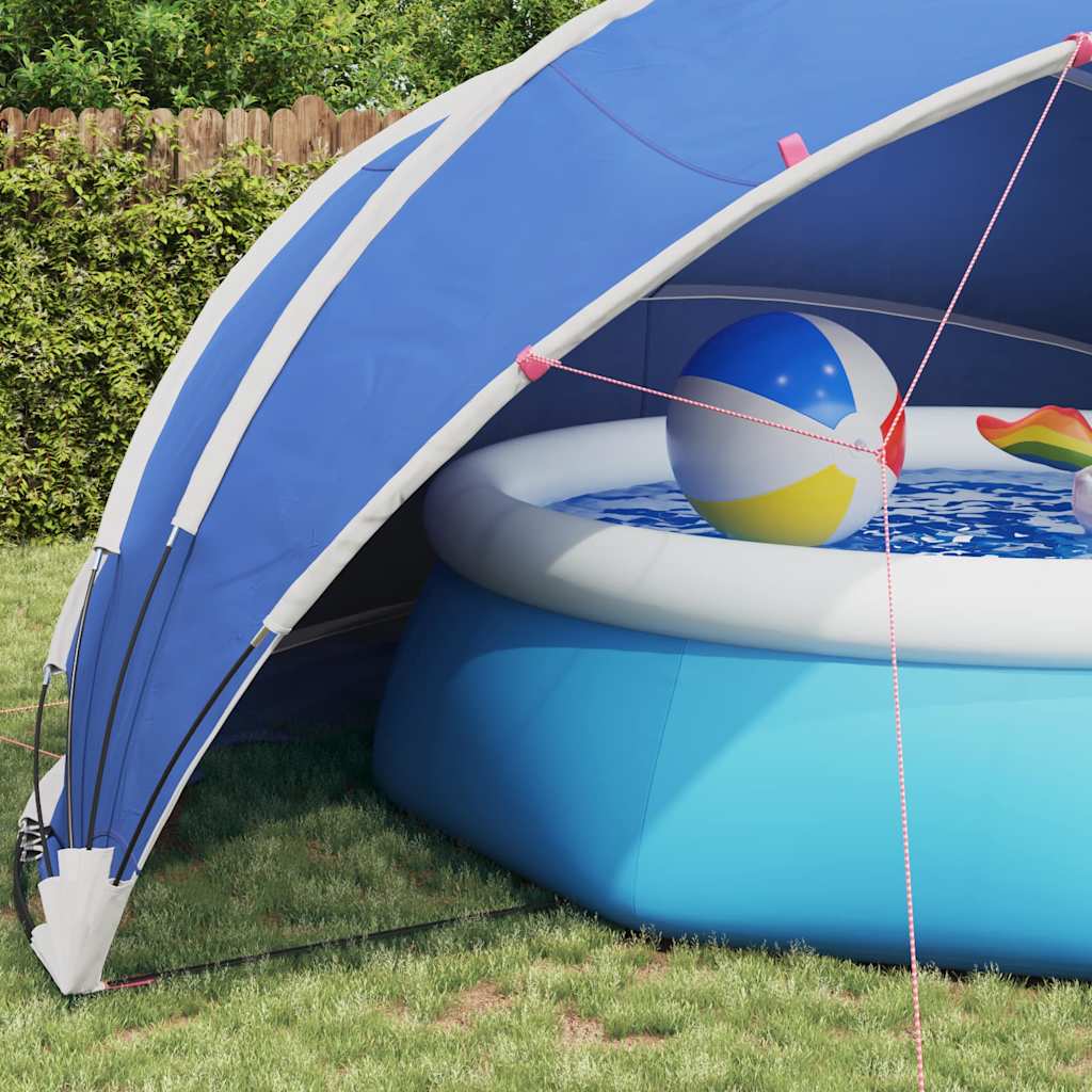 Poolkuppel Blå 546 x 516 x 250 cm 185T polyester med PU-belegg
