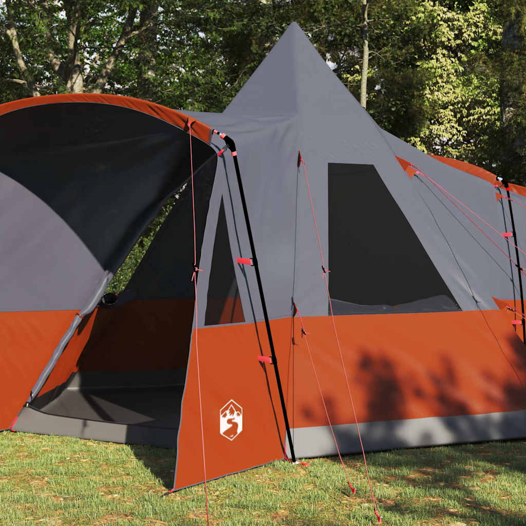 Teepee Telt 8-Personer Grå og Oransje 720 x 465 x 295 cm