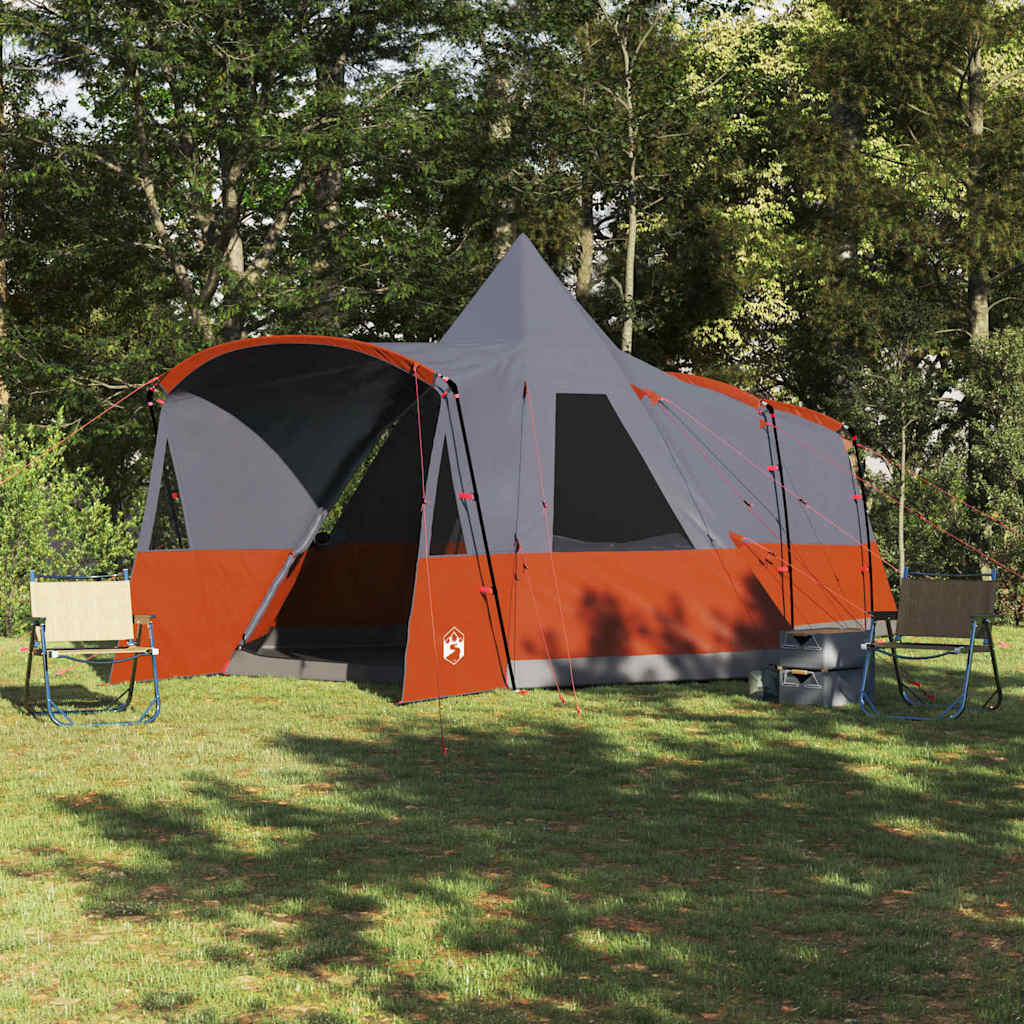 Teepee Telt 8-Personer Grå og Oransje 720 x 465 x 295 cm