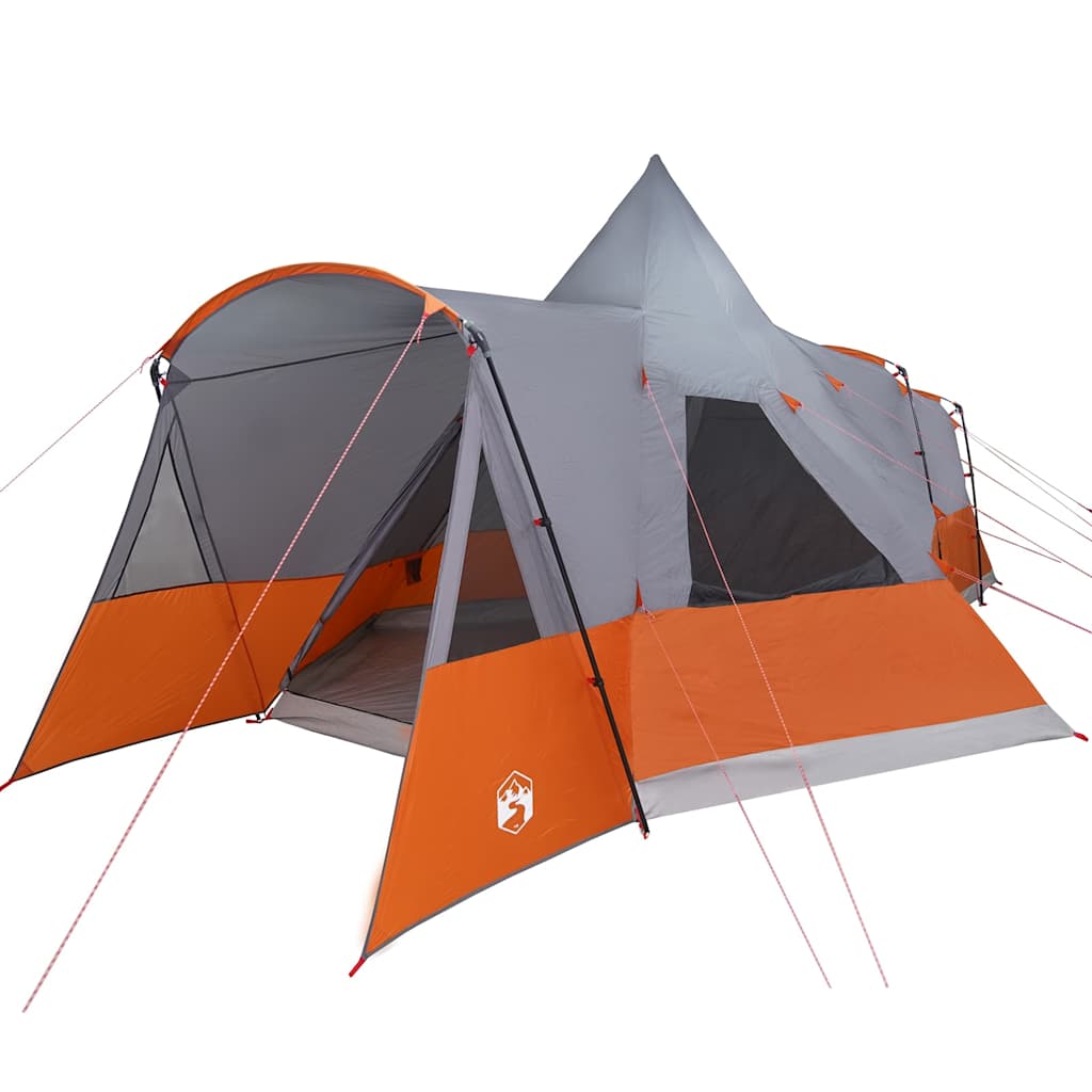 Teepee Telt 8-Personer Grå og Oransje 720 x 465 x 295 cm