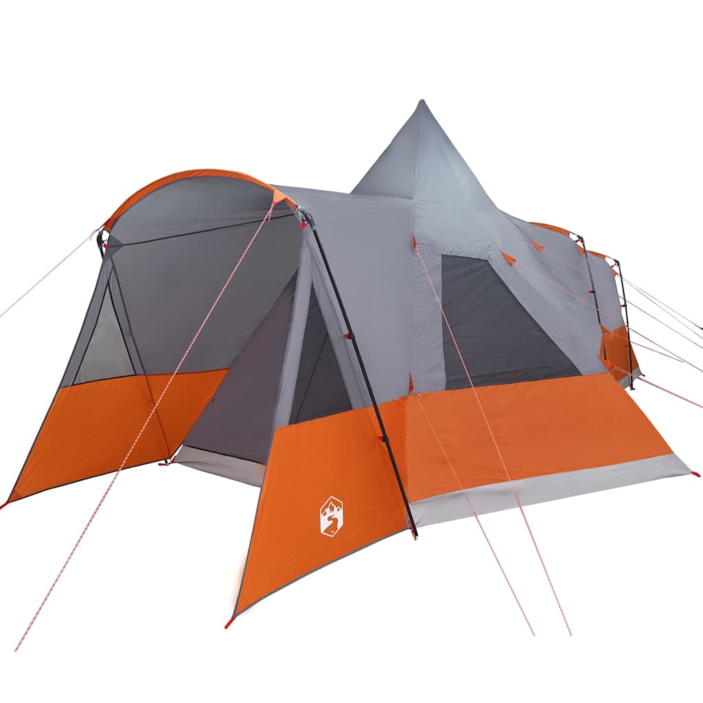 Teepee Telt 8-Personer Grå og Oransje 720 x 465 x 295 cm
