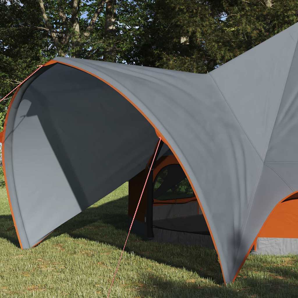 Teepee Telt 3-Person med tak Grå og Oransje 600 x 600 x 347 cm