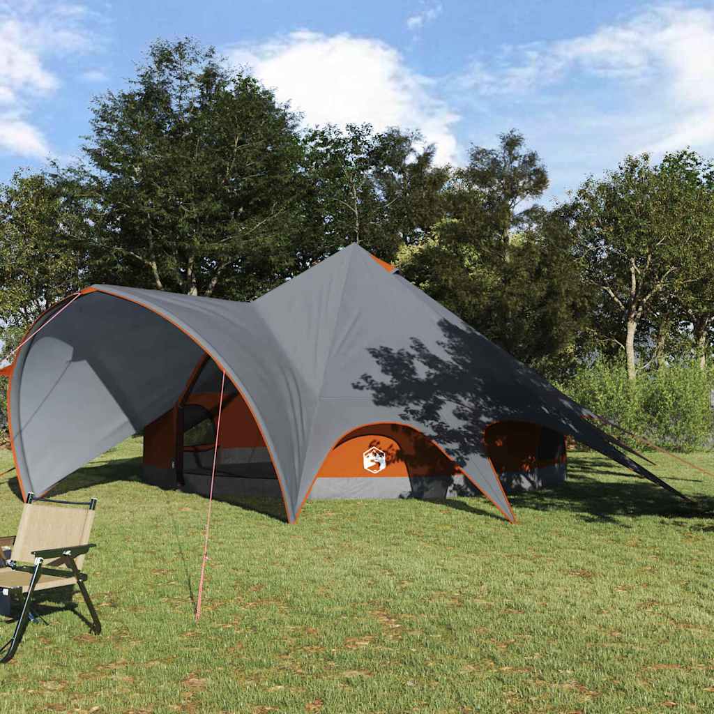 Teepee Teltt 7-Personer Grå og Oransje 600 x 600 x 347 cm