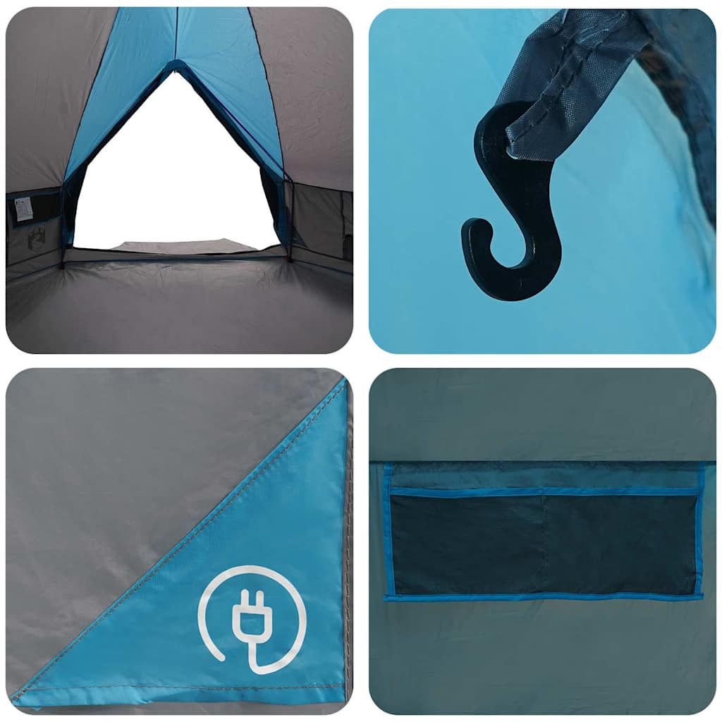 Teepee telt for 10 personer Blå og grå 567 x 470 x 242 cm
