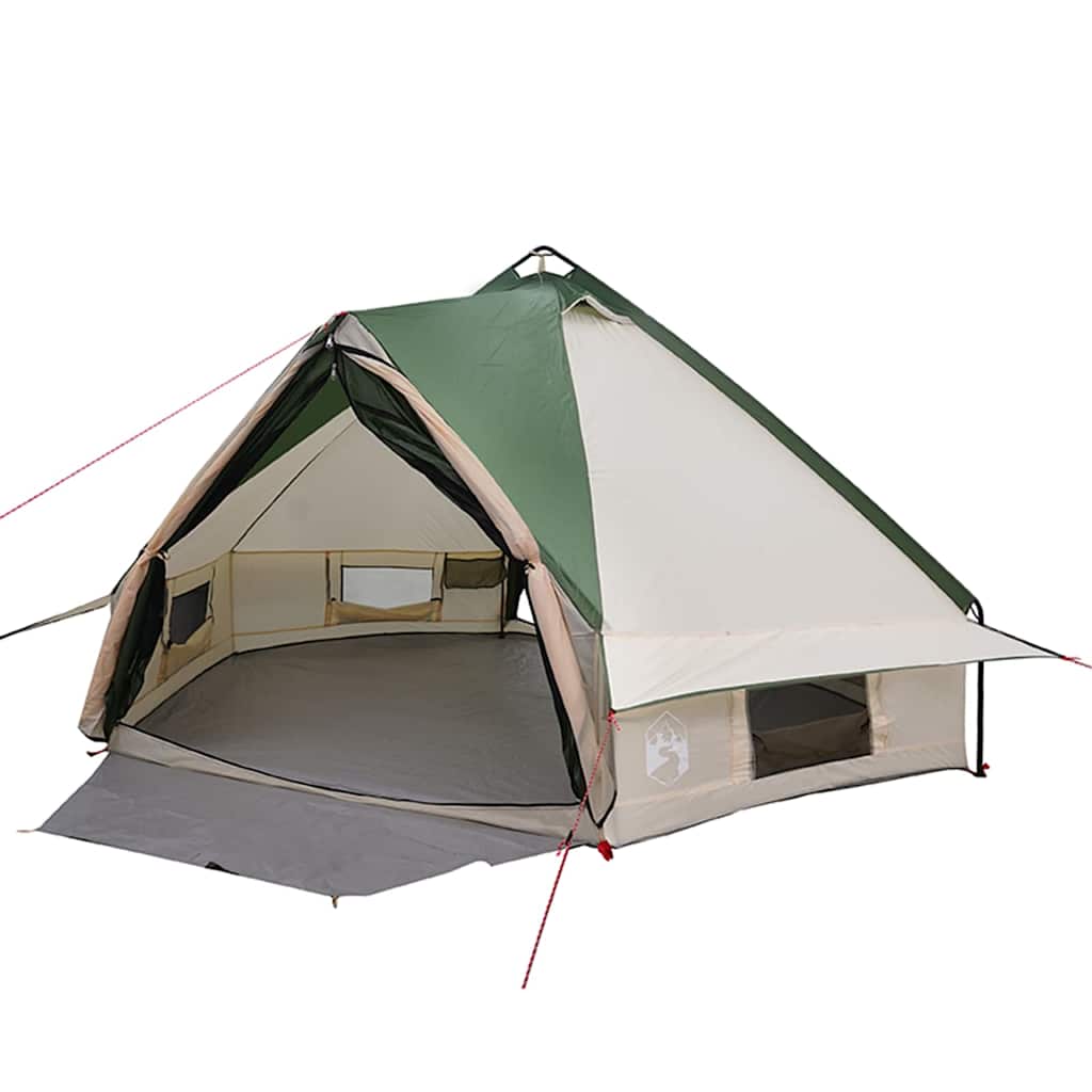 Teepee Tent 6-Person med tak Grønn og hvit 431 x 366 x 185 cm