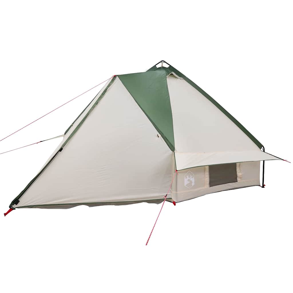 Teepee Tent 6-Person med tak Grønn og hvit 431 x 366 x 185 cm