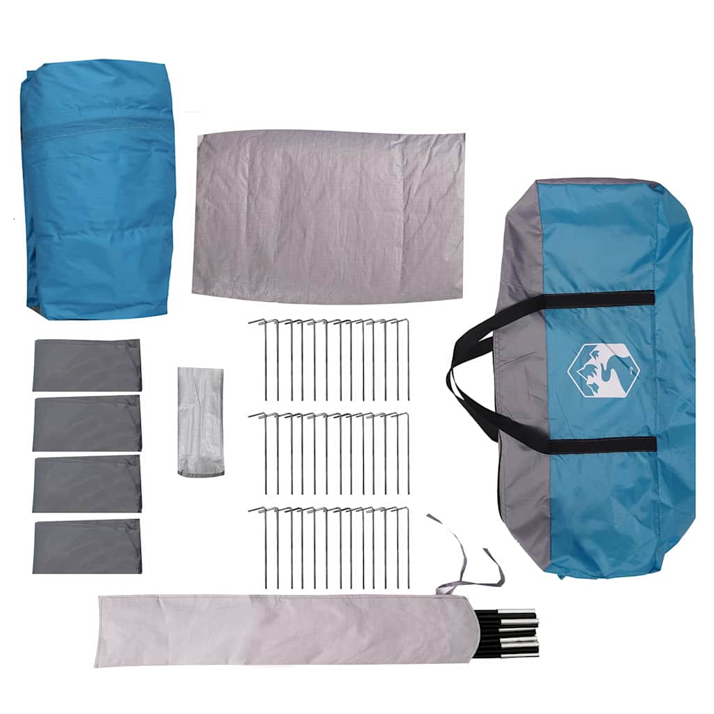 Familietelt for 20 personer Blå og grå 745 x 700 x 217 cm