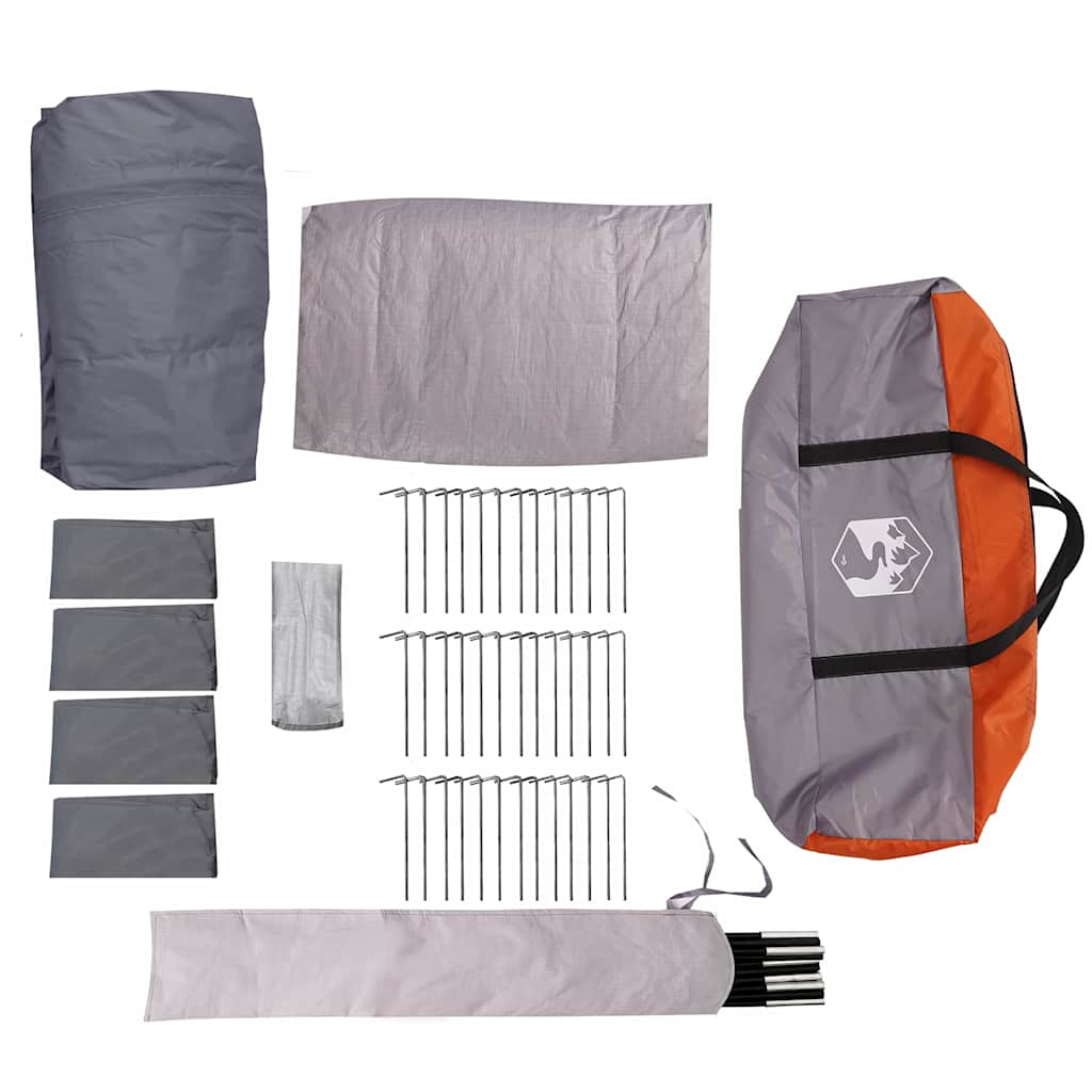 Familietelt for 20 personer Grå og Oransje 745 x 700 x 217 cm