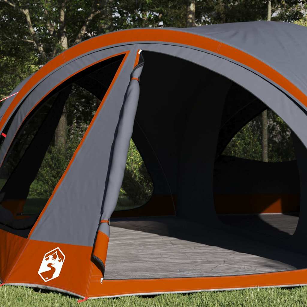 Familietelt for 10 personer Grå og Oransje 460 x 430 x 214 cm