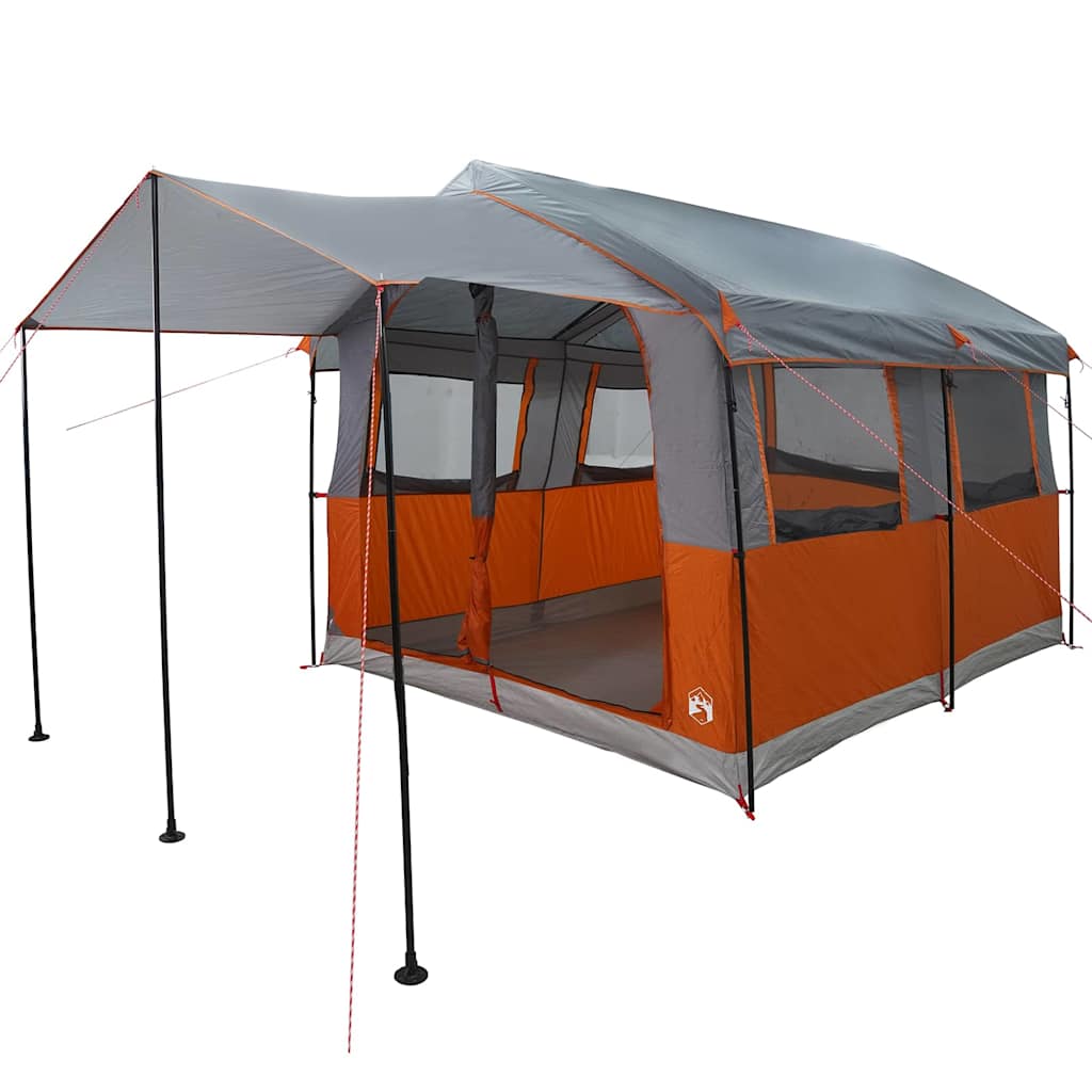 Familietet 4-personer med tak Grå og Oransje 324 x 255 x 230 cm