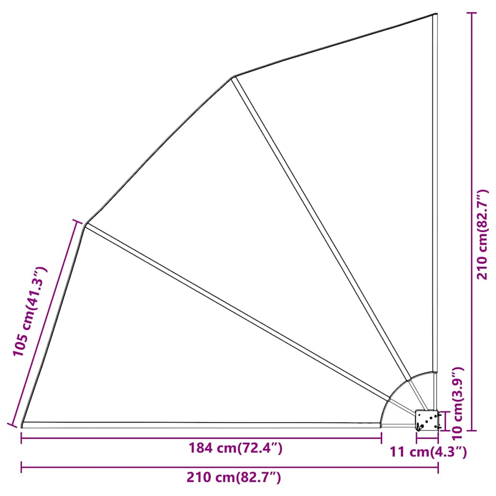 Balkong privat skjerm 210 x 210 cm Polyester Mørkegrønn
