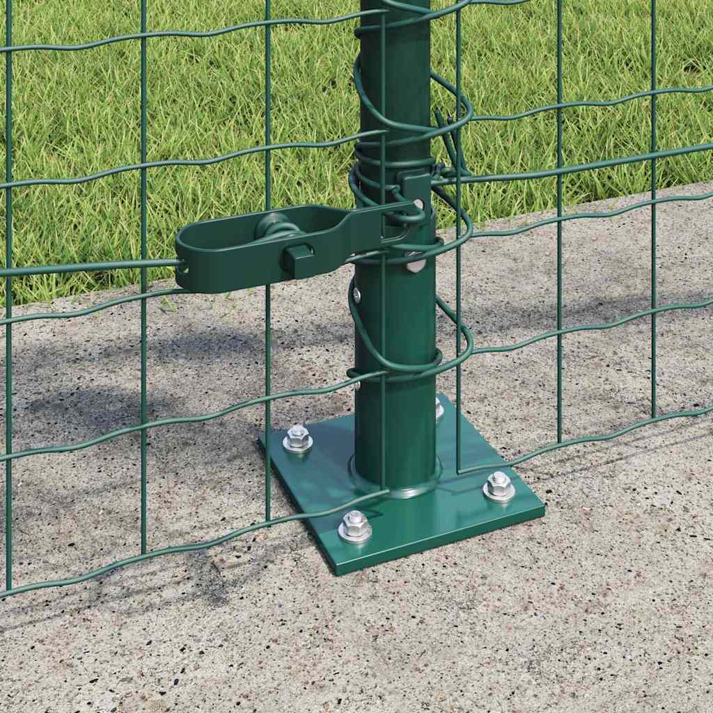 Fence Post med betongfot 13 stk. Grønn Pulverlakkert stål