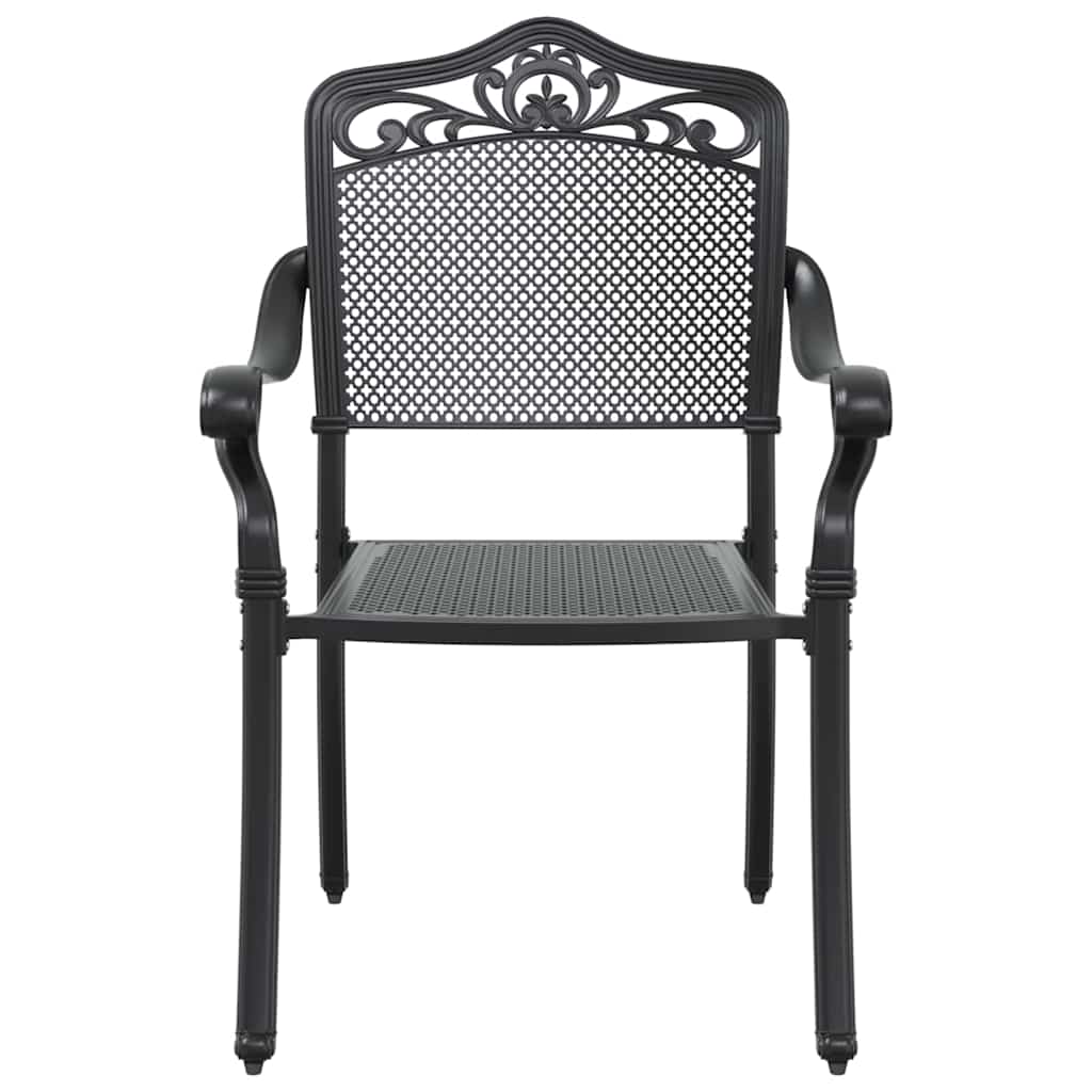 Hage Spisegruppe 7 pcs Svart Aluminium