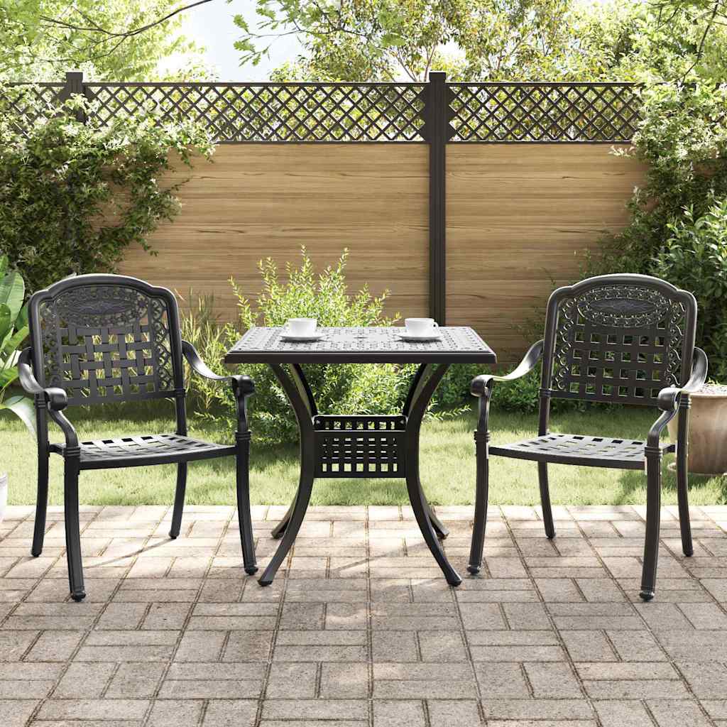 Hagebordsett 3 pcs Svart Støpt aluminium