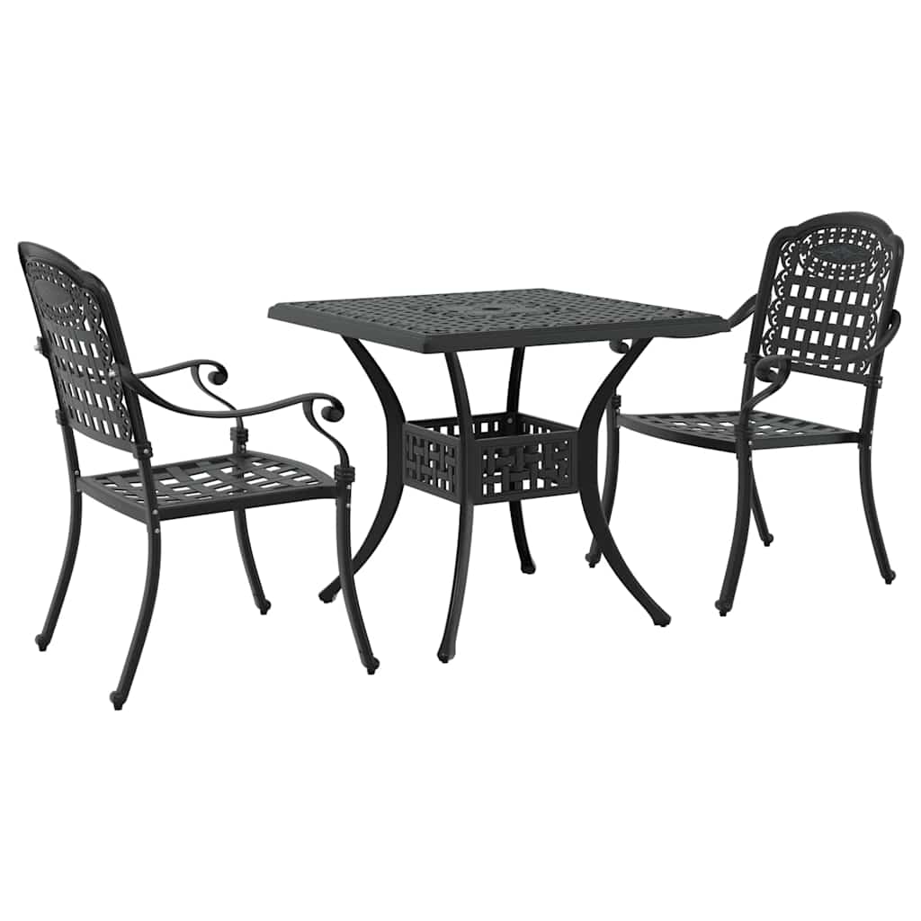 Hagebordsett 3 pcs Svart Støpt aluminium