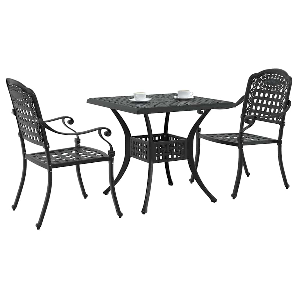Hagebordsett 3 pcs Svart Støpt aluminium