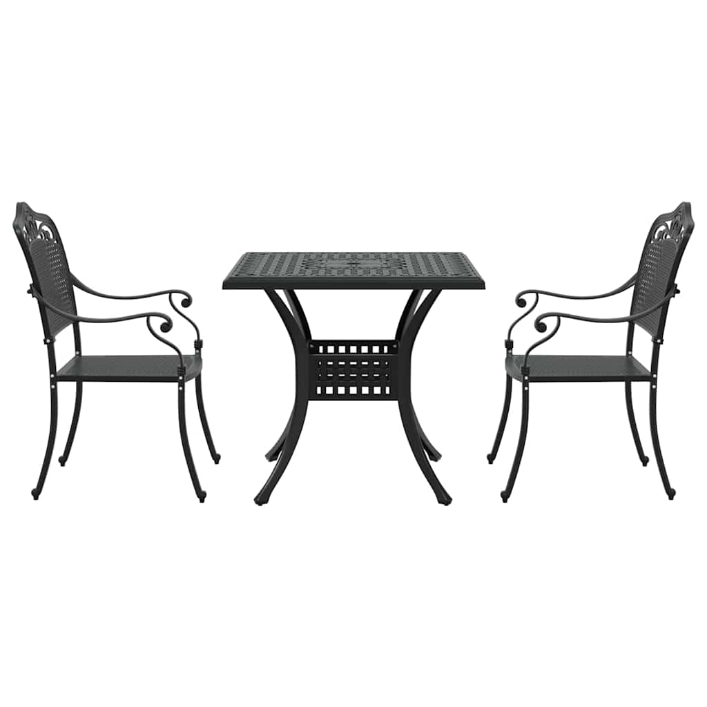 Hagebordsett 3 pcs Svart Støpt aluminium