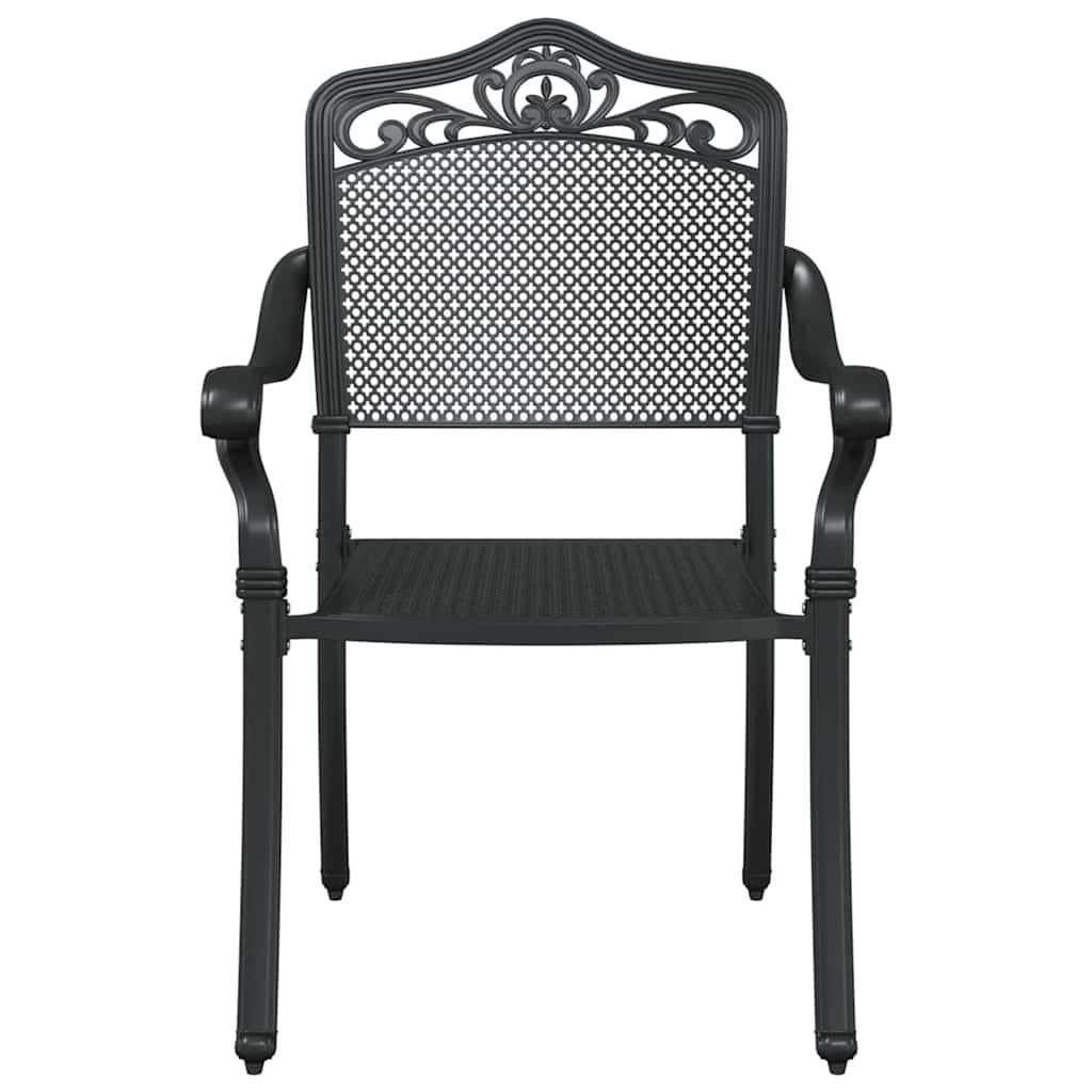 Hagebordsett 5 pcs Svart Støpt aluminium
