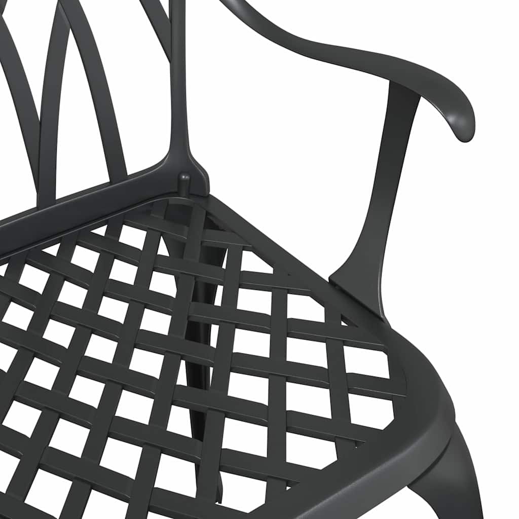 Hagebordsett 3 pcs Svart Støpt aluminium