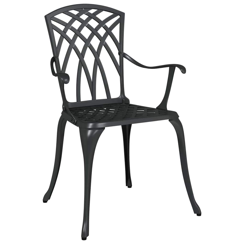 Hagebordsett 5 pcs Svart Støpt aluminium