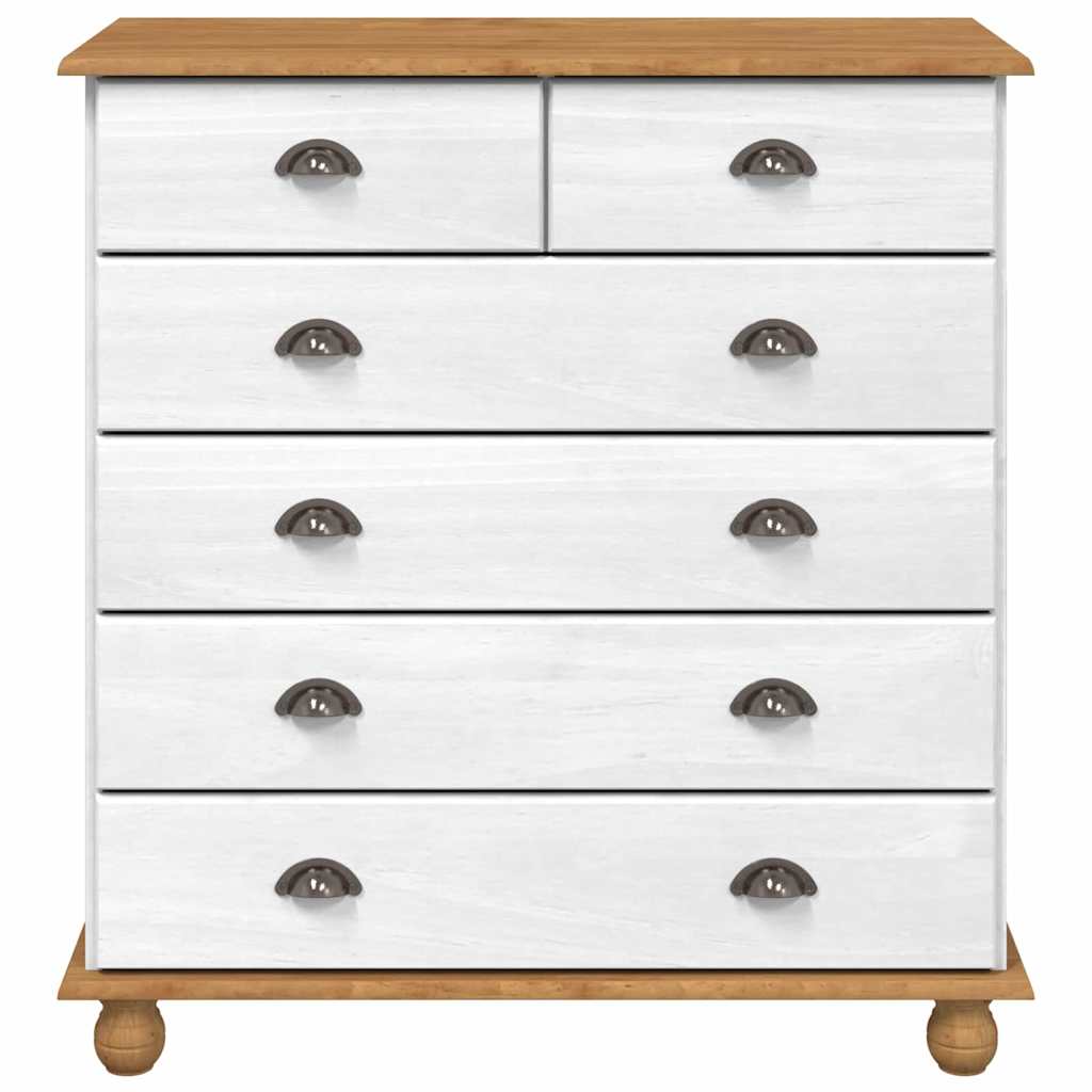 Skap med skuffer ASKIM Hvit 91 x 40 x 95,5 cm Massiv furu