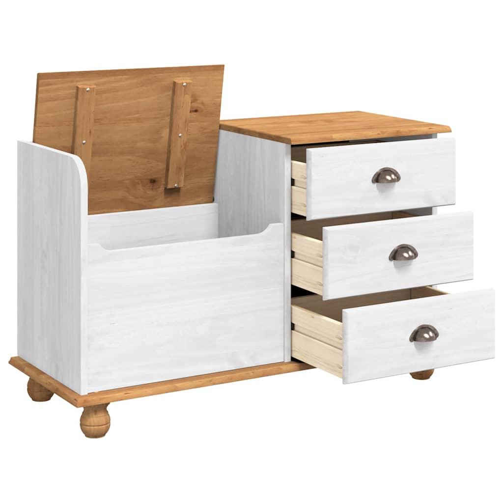 Oppbevaringsbenk ASKIM Hvit 100 x 39 x 62 cm Massiv furu