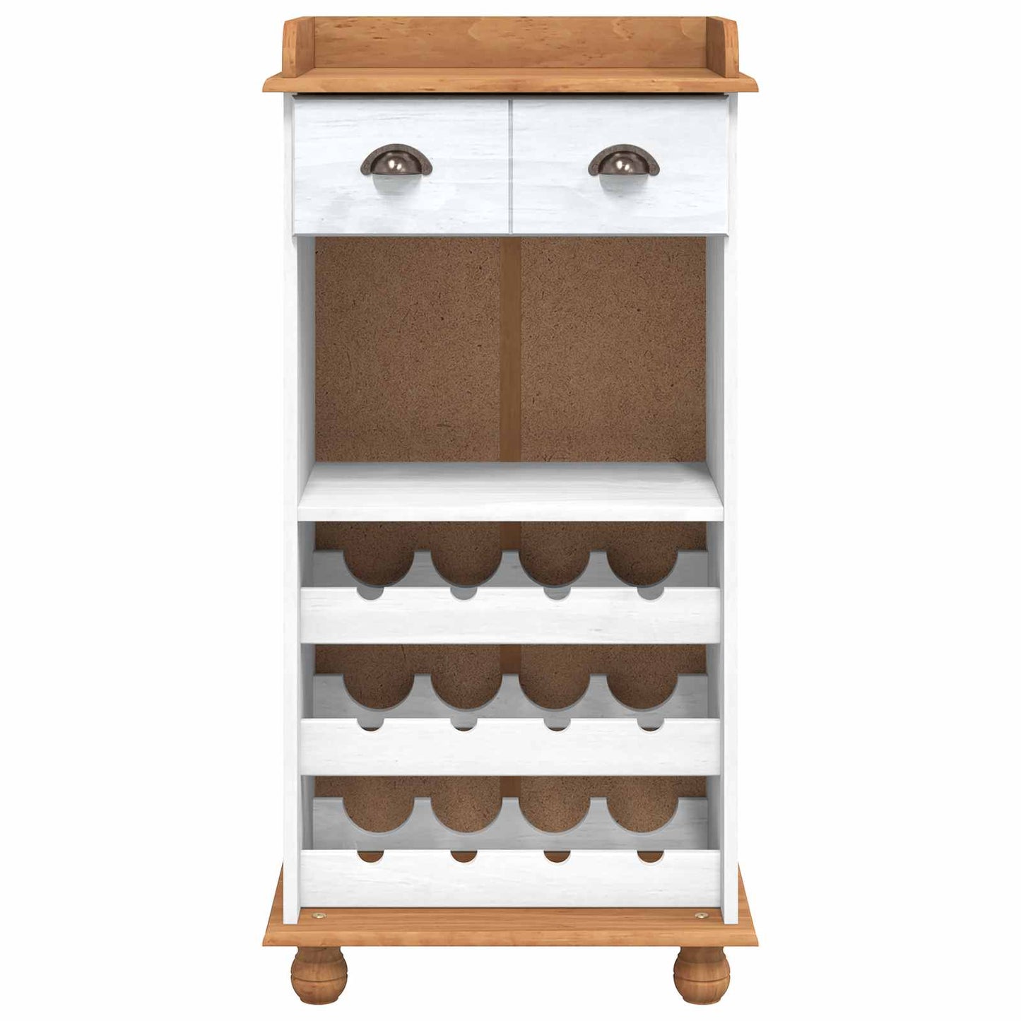Vinskap ASKIM Hvit med honninglokk 57 x 37 x 114 cm Massiv furu