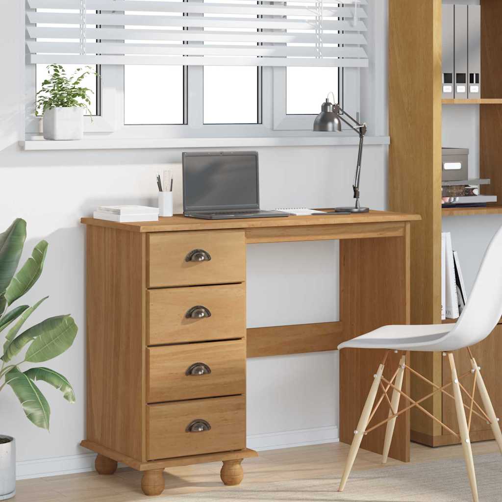 Skrivebord med skuff ASKIM Brun 95 x 40 x 75 cm Massiv furu