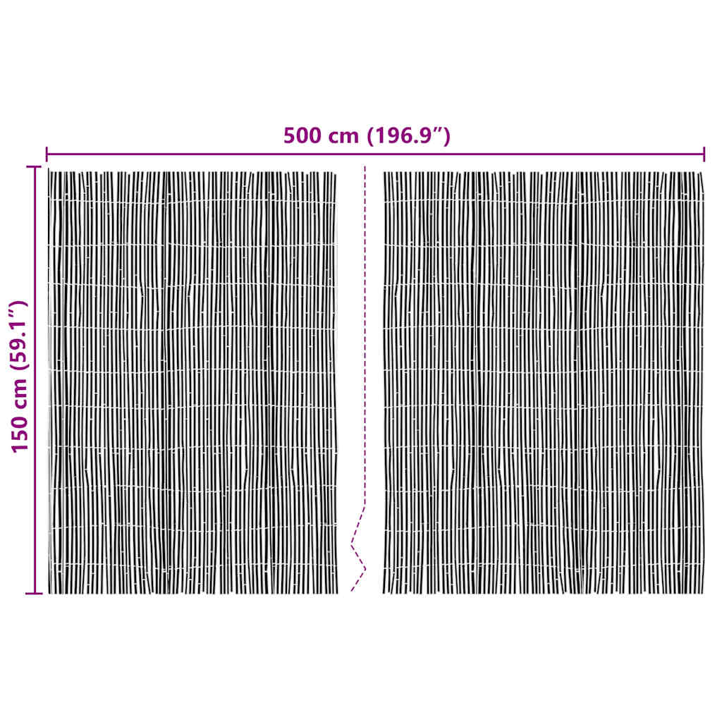 Bambusgjerde Naturlig 600 x 150 cm Bambus vidaXL