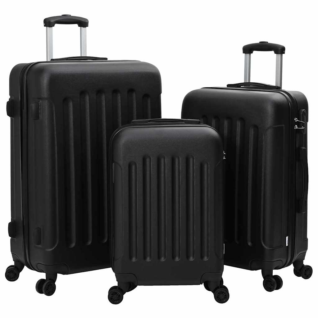 Koffert med lås 3 pcs Svart 50 x 31 x 78 cm ABS-plast