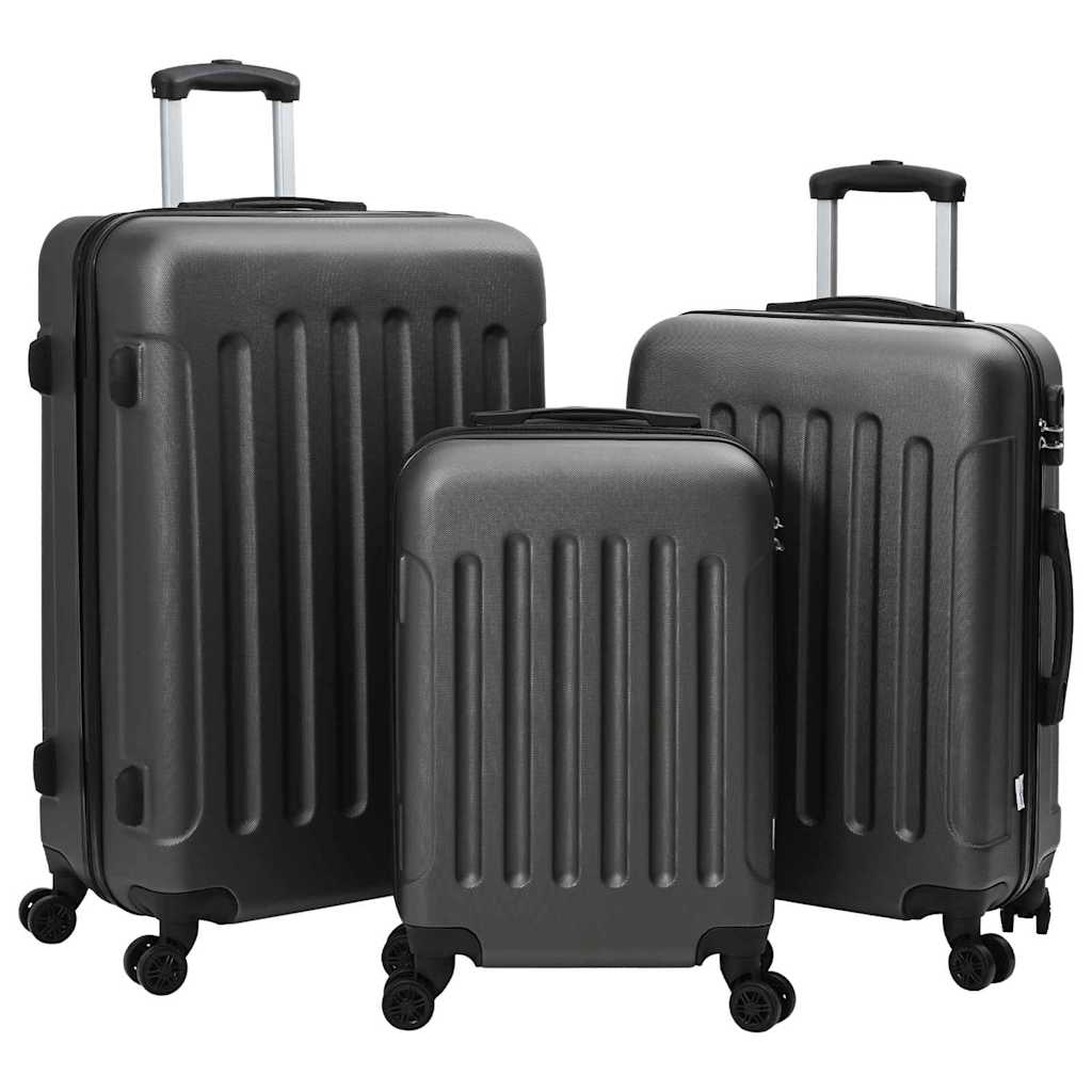 Koffert med lås 3 pcs Mørkegrå 50 x 31 x 78 cm ABS-plast