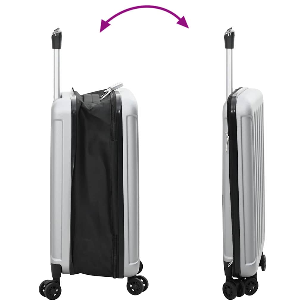 Koffert med lås sølv 34 x 23 x 55.5 cm ABS-plast