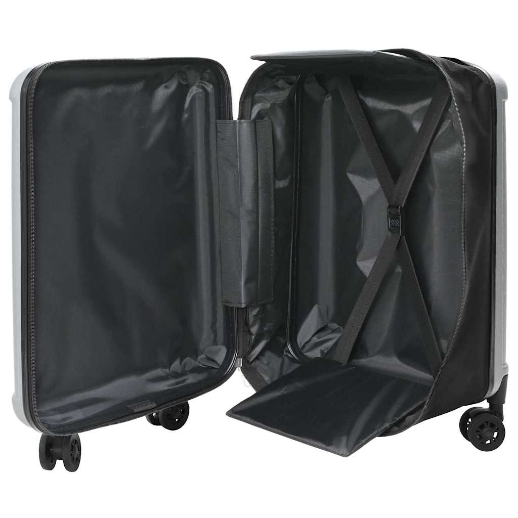 Koffert med lås sølv 43 x 27 x 66 cm ABS-plast