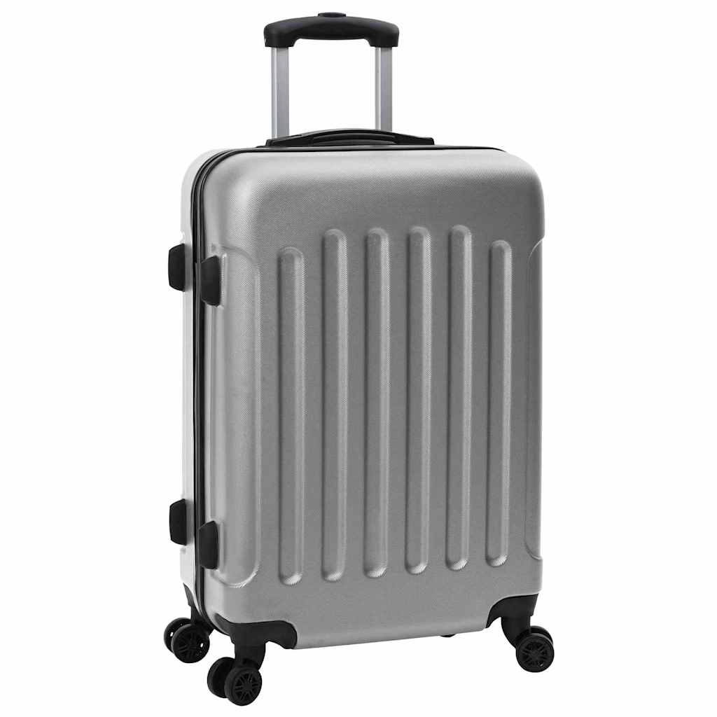 Koffert med lås 3 pcs sølv 50 x 31 x 78 cm ABS-plast