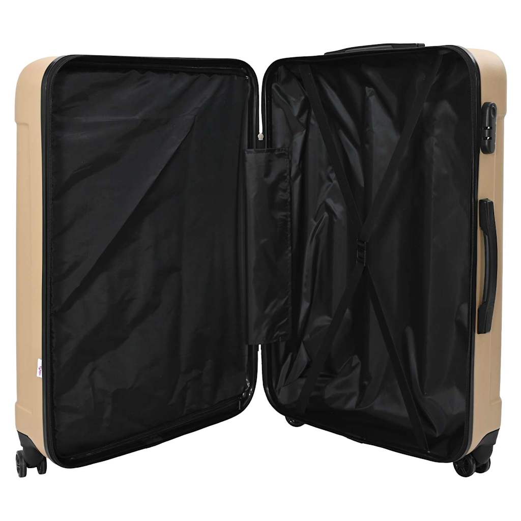Koffert med lås 3 pcs champagne 50 x 31 x 78 cm ABS-plast