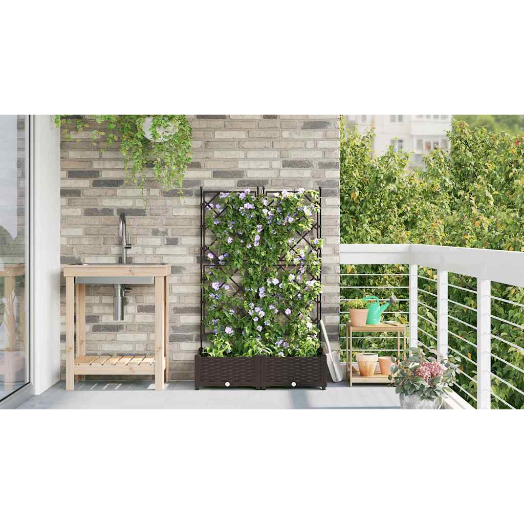 Hageblomsterpotte 2 stk. Brun 80 x 40 x 125,5 cm PP