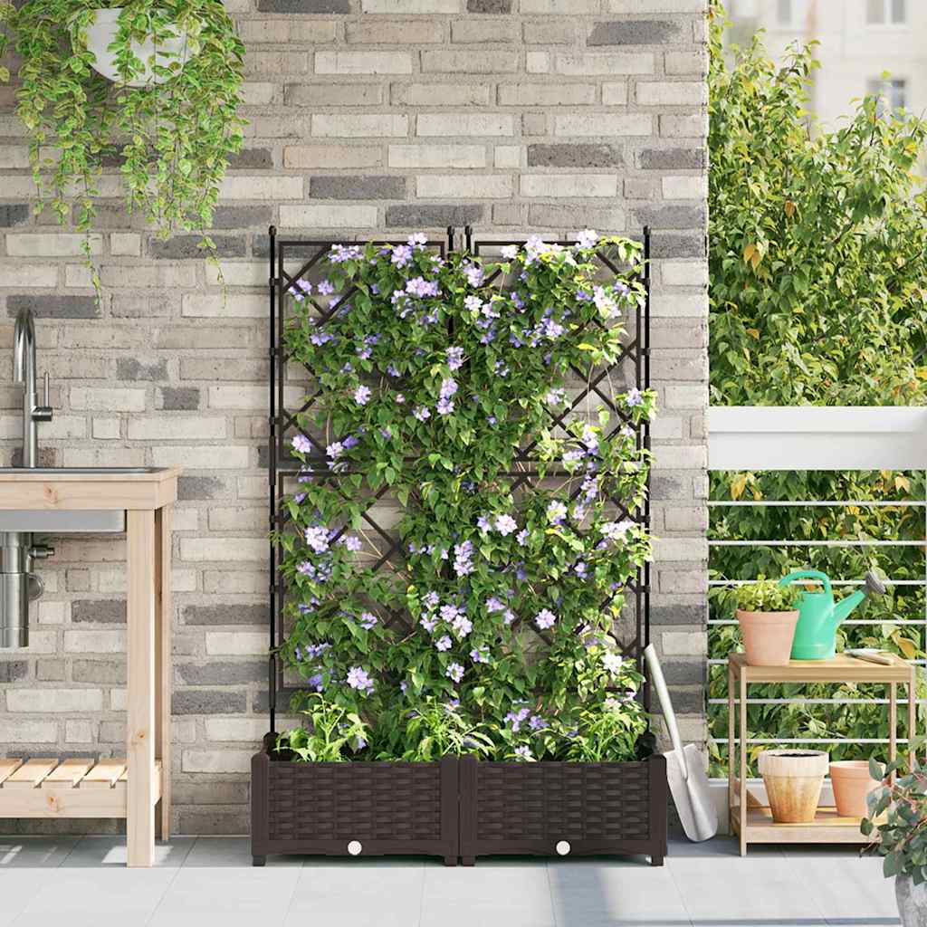 Hageblomsterpotte 2 stk. Brun 80 x 40 x 125,5 cm PP