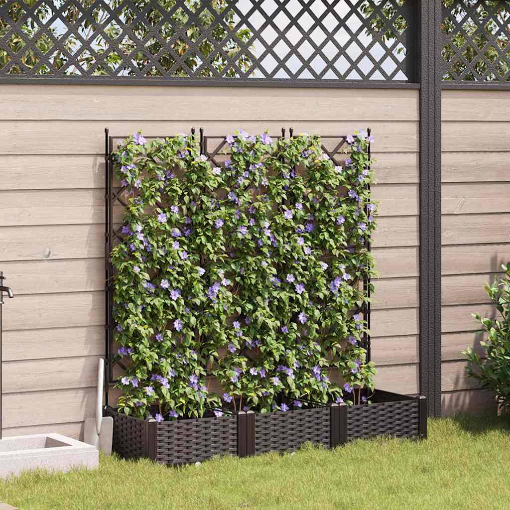 Hageblomsterpotte 3 stk. Brun 120 x 40 x 125,5 cm PP