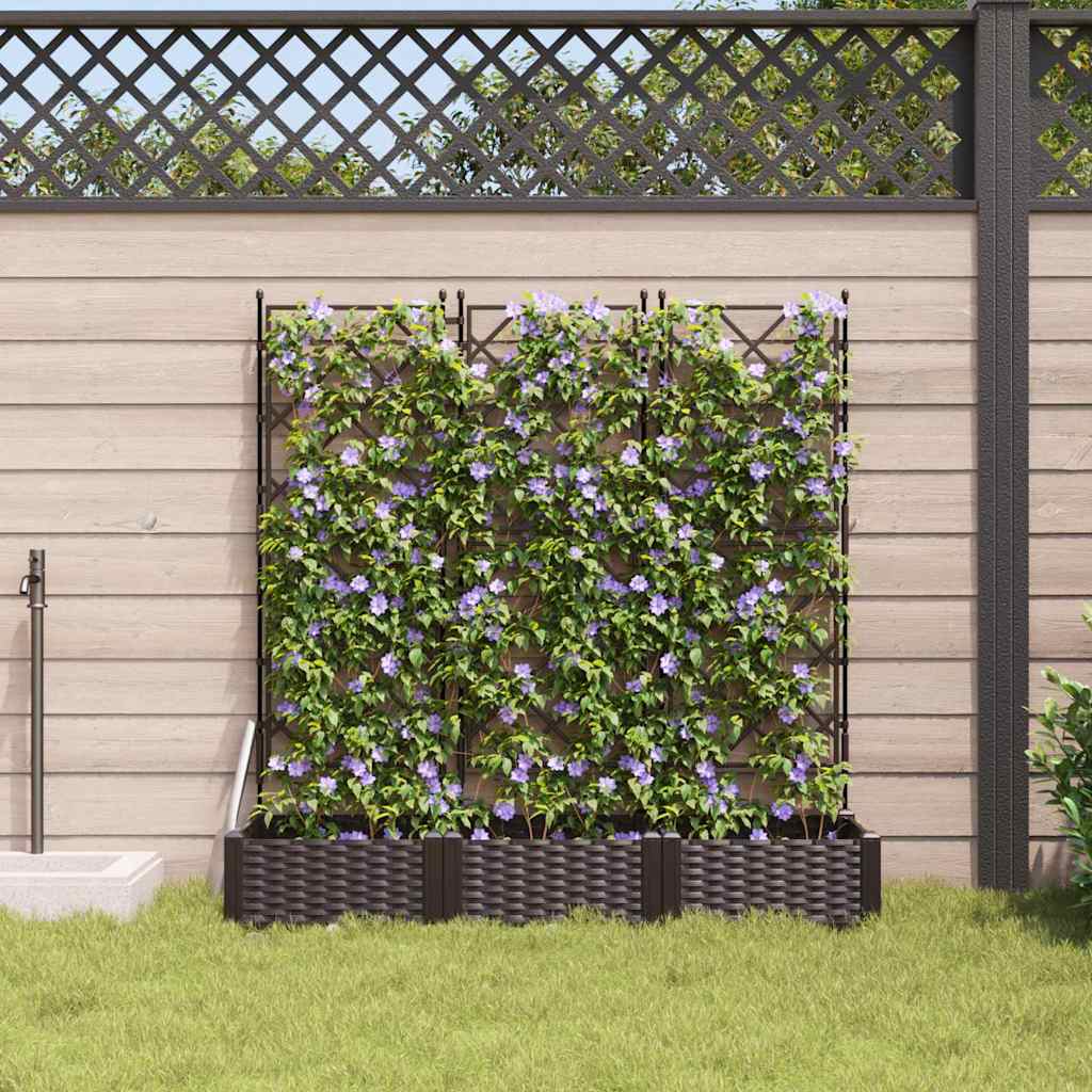 Hageblomsterpotte 3 stk. Brun 120 x 40 x 125,5 cm PP