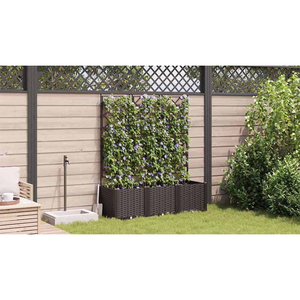 Hageblomsterpotte 3 stk. Brun 120 x 40 x 143 cm PP
