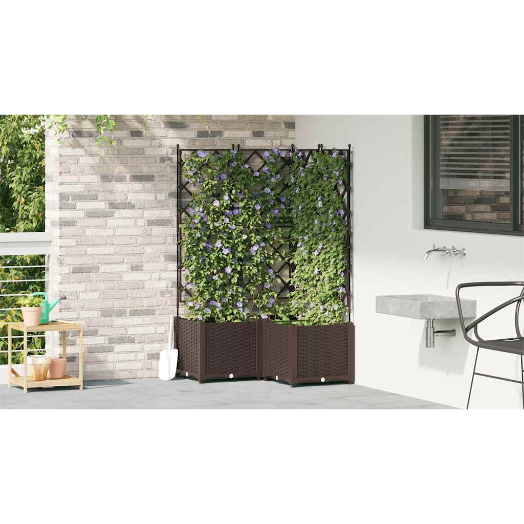 Hageblomsterpotte 3 stk. Brun 80 x 80 x 143 cm PP