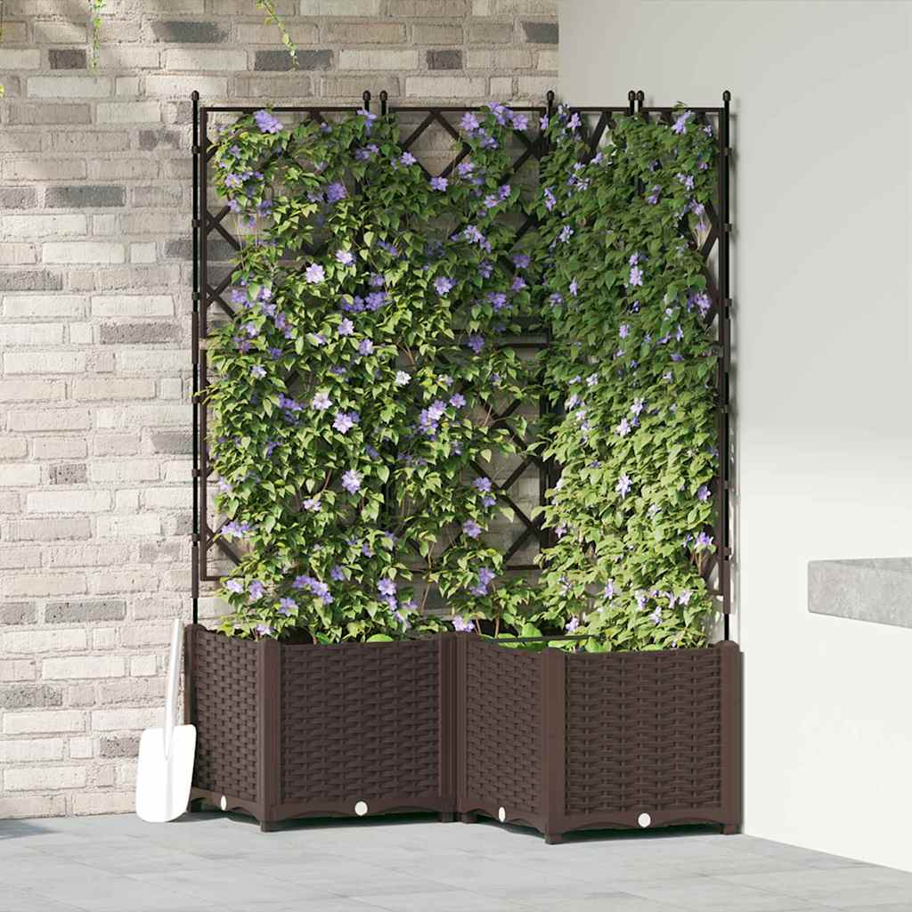 Hageblomsterpotte 3 stk. Brun 80 x 80 x 143 cm PP