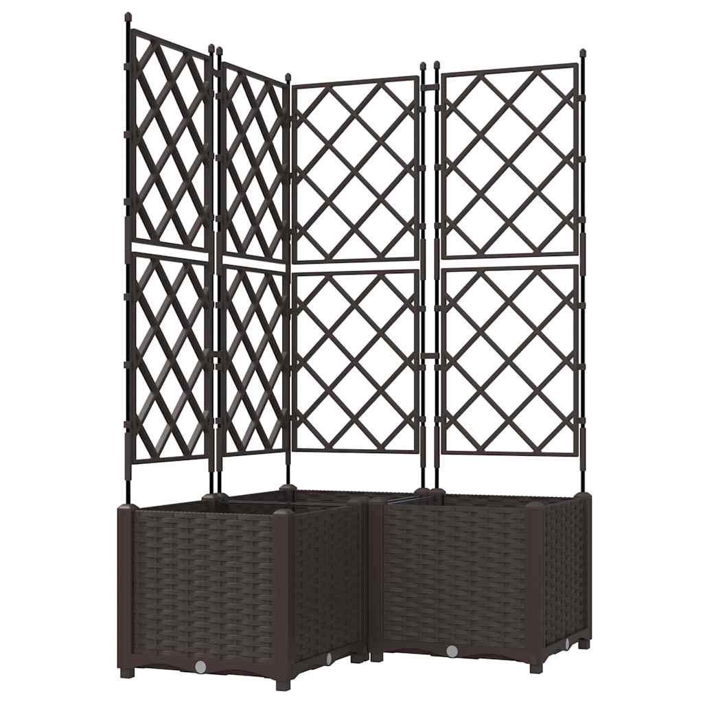 Hageblomsterpotte 3 stk. Brun 80 x 80 x 143 cm PP