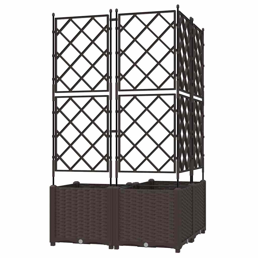 Hageblomsterpotte 3 stk. Brun 80 x 80 x 143 cm PP