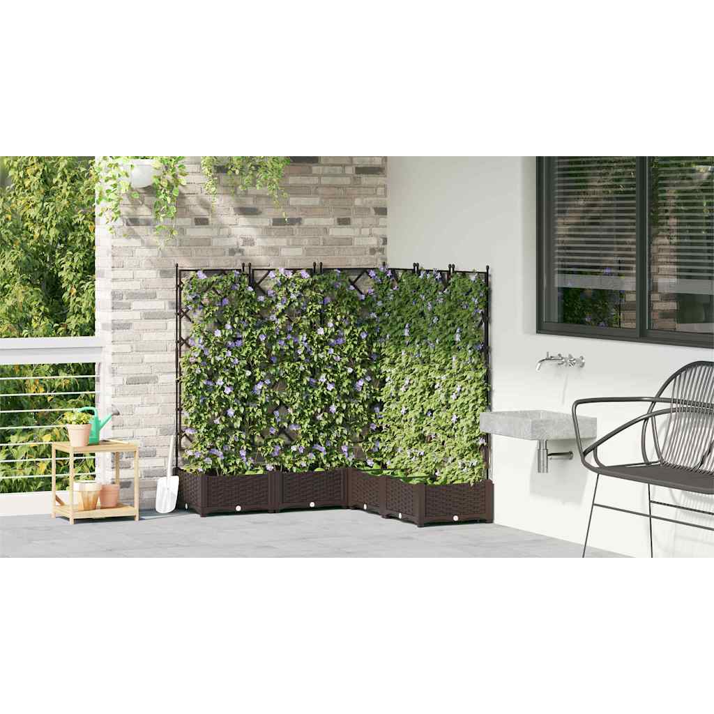 Hageblomsterpotte 5 pcs Brun 120 x 120 x 125,5 cm Plast