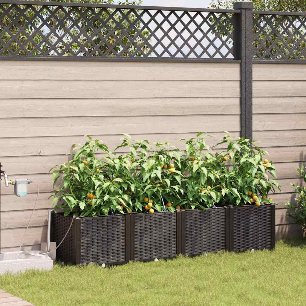 Hageblomsterpotte 4 stk. Brun 160 x 40 x 37,5 cm PP